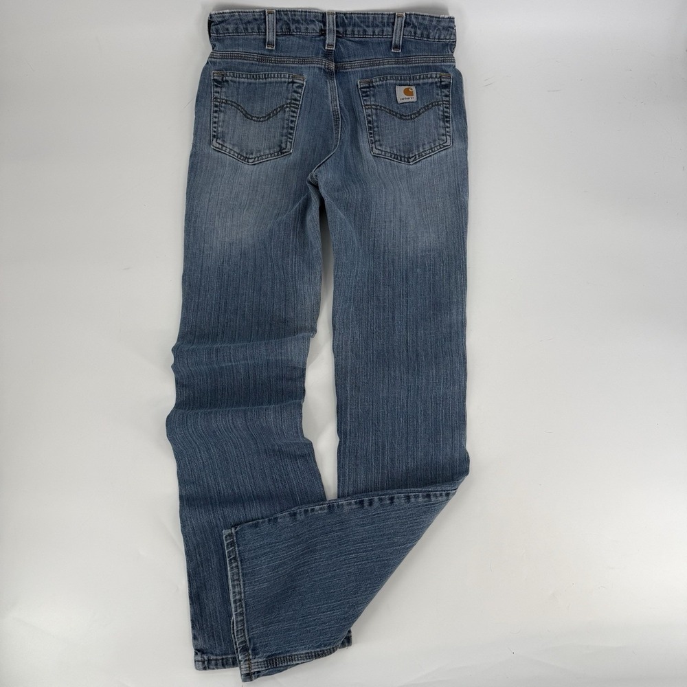 Carhartt Womens Size 10x34  Traditional Fit Blue  Jeans Denim Workwear Light